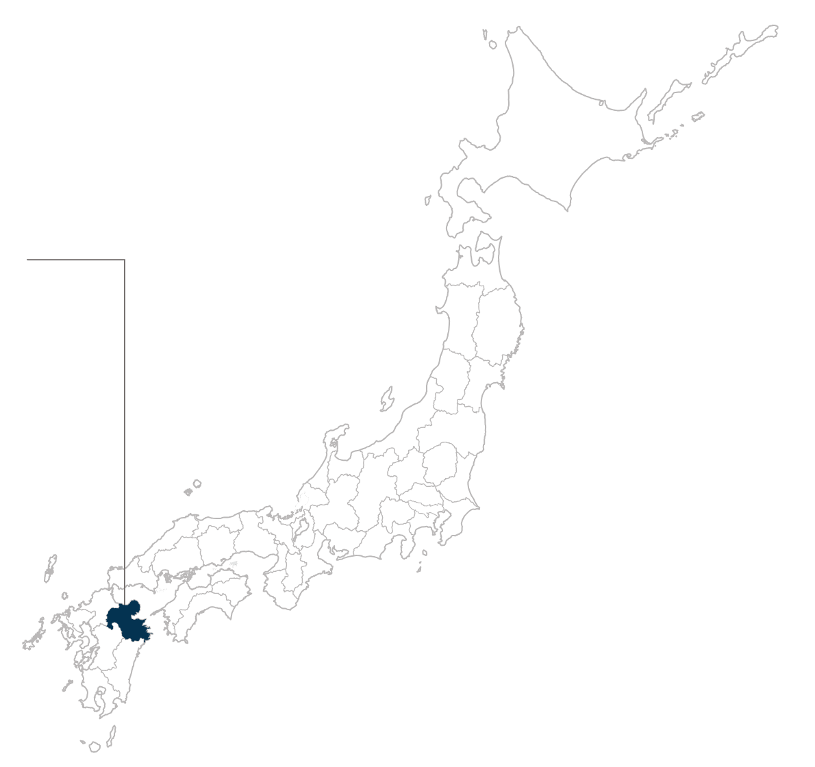 大分県の位置を示す日本地図